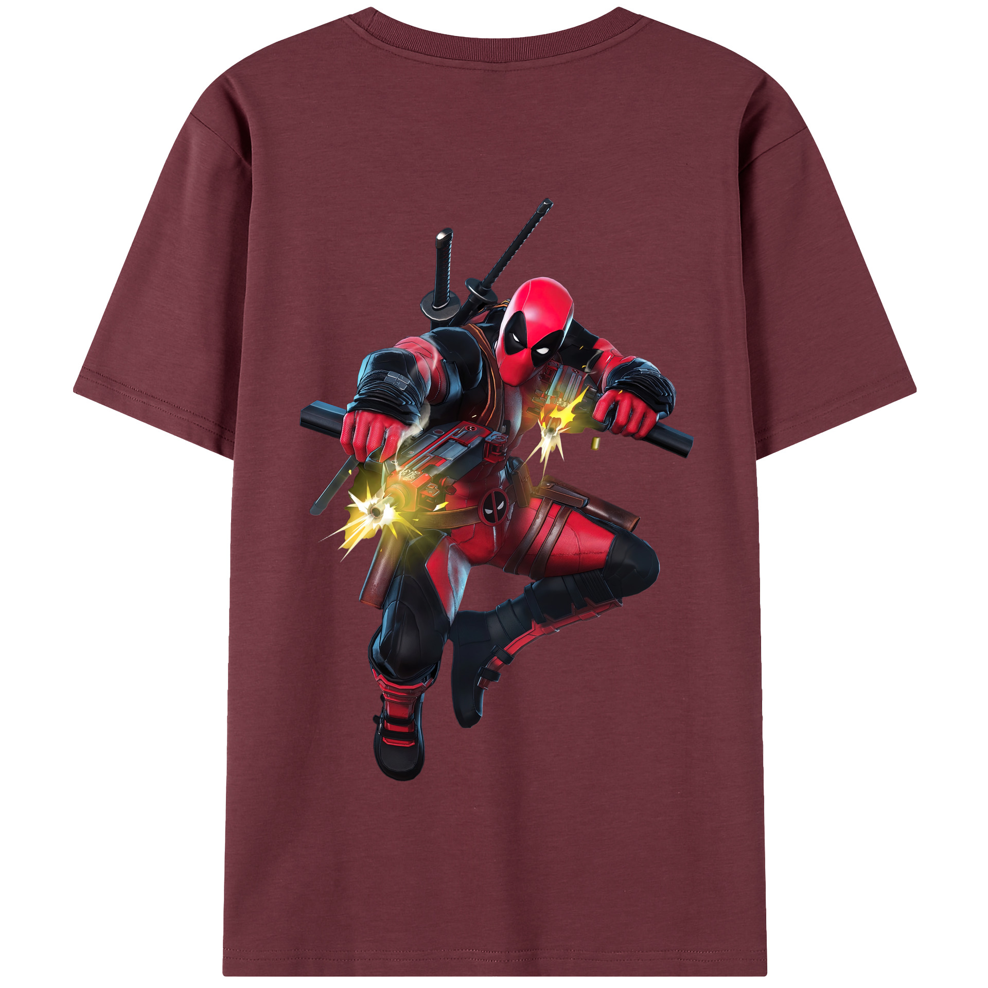 （画像用） Deadpool デッドプール 綿100％半袖Tシャツ（背面プリント）